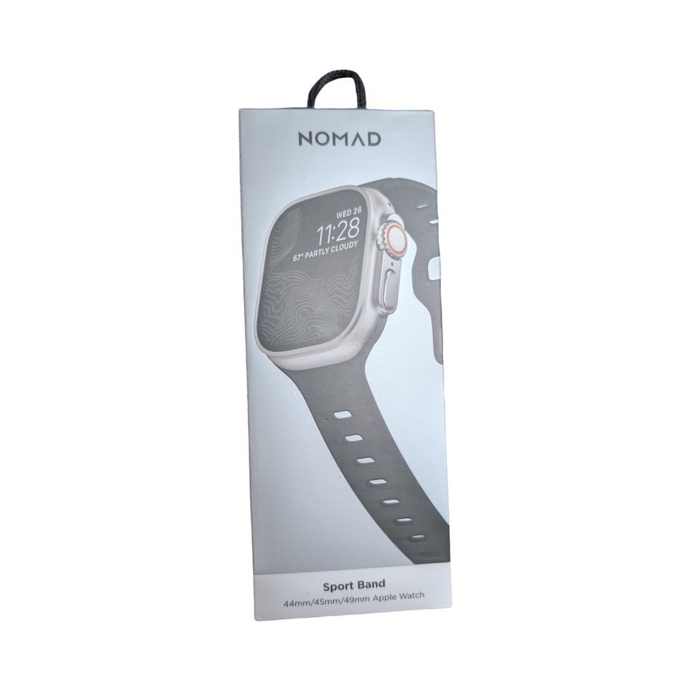 6-O Nomad Black Sport Band For Apple Watch 1-10, Ultra 1-2, & SE 45/46/49mm